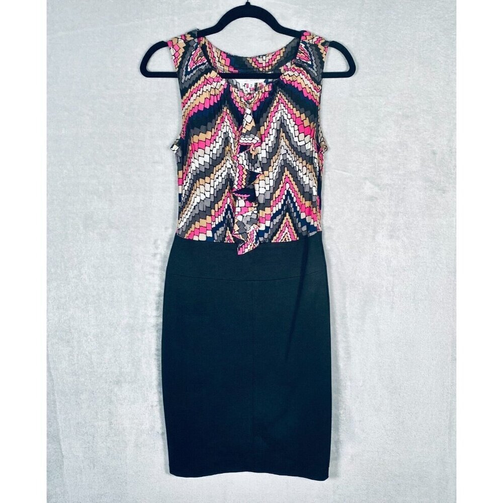 Trina Turk Midi Dress 2 Pink Sleeveless Shift Ruffle